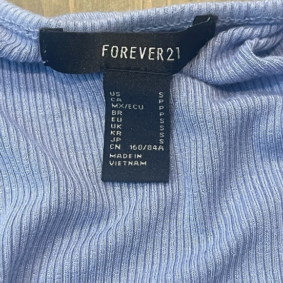 SOLD ✅ Forever 21 Women’s Short Sleeve Light Blue Snap Button Pullover Dress SM - Picture 5 of 6